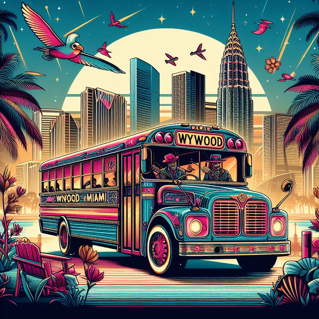 wynwood in party bus vector art