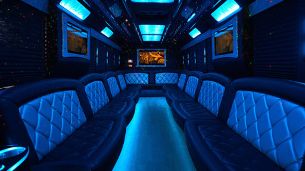 interior of party bus miami