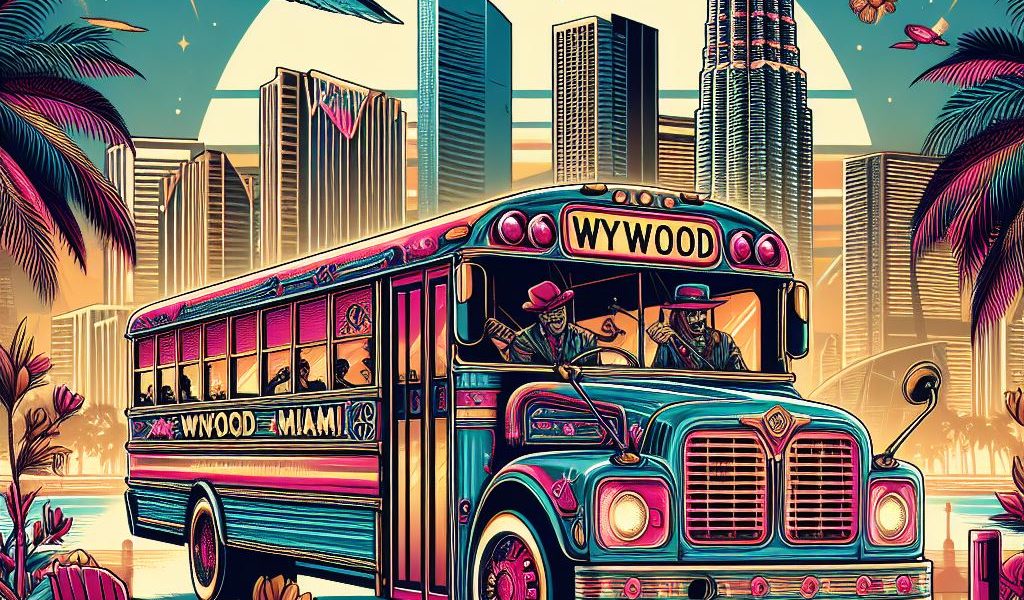 wynwood in party bus vector art
