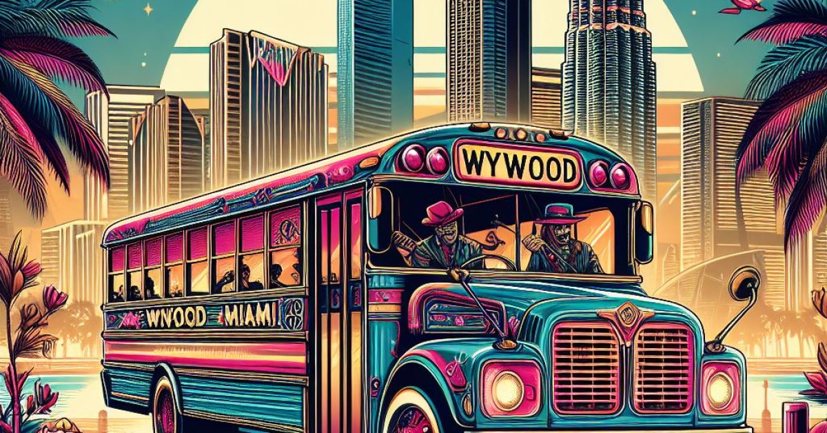 wynwood in party bus vector art